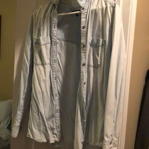 Express brand light denim button-up shirt